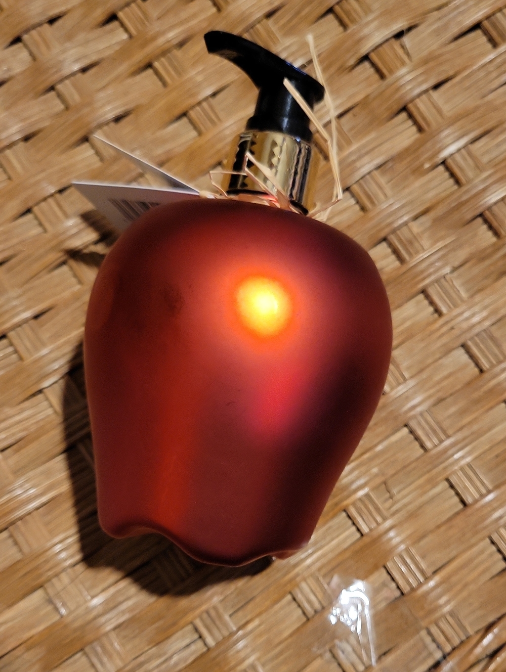 Matte Red Apple-Shaped Lotion Dispenser
